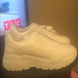 White JustFab tennis shoes